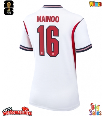 England Kobbie Mainoo #16 Replica Home Stadium Shirt for Women World Cup 2026 Short Sleeve